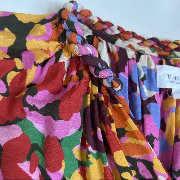 Velvet by Graham & Spencer | Women’s Red Purple Colorful Boxy Blouse Size M - Picture 3 of 7